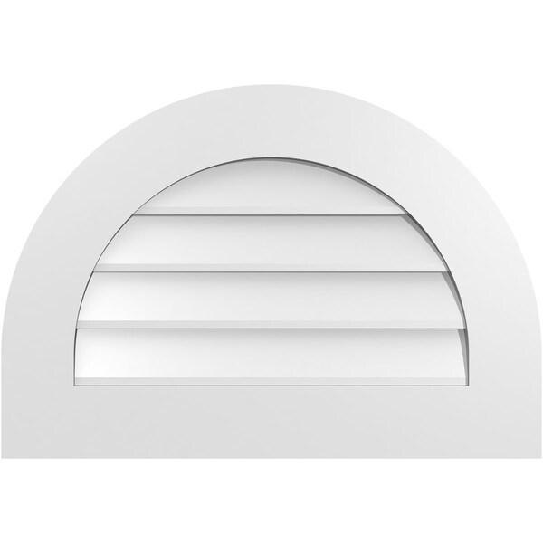 Ekena Millwork Round Top Surface Mount PVC Gable Vent: Non-Functional, w/ 3-1/2"W x 1"P Standard Frame, 26"W x 18"H - GVPRT26X1801SN