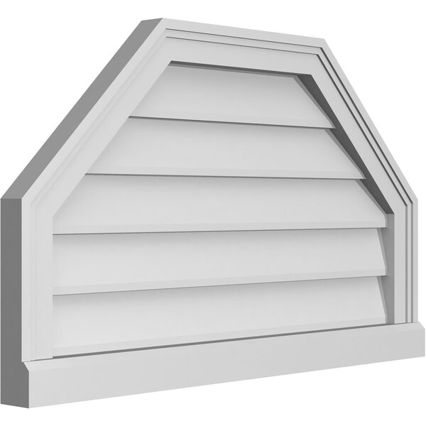 Ekena Millwork Octagonal Top Surface Mount PVC Gable Vent w/ 2"W x 2"P Brickmould Sill Frame, 30"W x 18"H - GVPOT30X1803SN