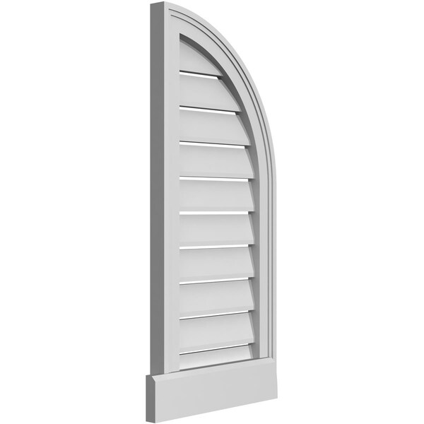 Ekena Millwork Quarter Round Top Right Surface Mount PVC Gable Vent w/ 2"W x 2"P Brickmould Sill Frame, 14"W x 32"H - GVPQR14X3203SF