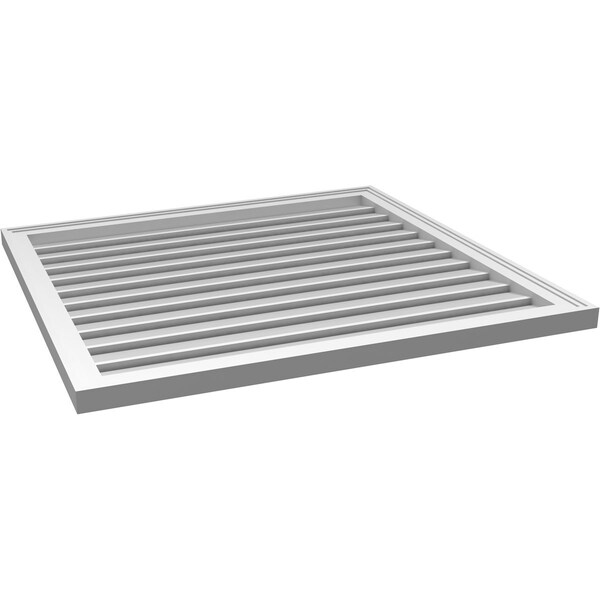 Ekena Millwork Vertical Surface Mount PVC Gable Vent: Functional, w/ 2"W x 1-1/2"P Brickmould Frame, 36"W x 34"H - GVPVE36X3402SF