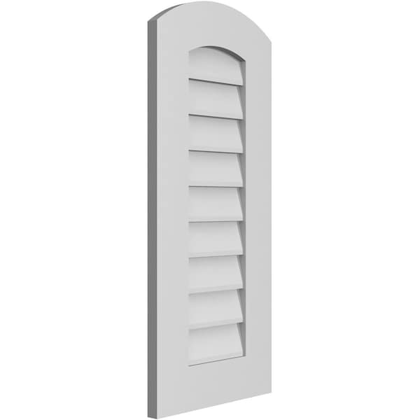 Ekena Millwork Arch Top Surface Mount PVC Gable Vent: Functional, w/ 3-1/2"W x 1"P Standard Frame, 14"W x 32"H - GVPAR14X3201SF