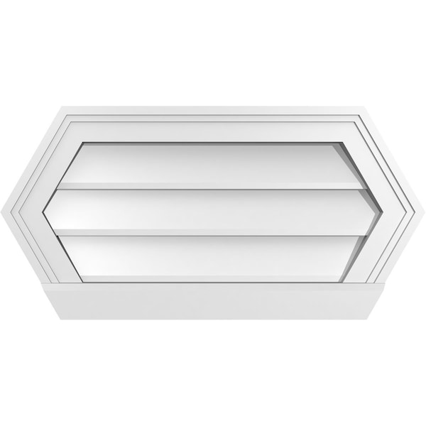 Ekena Millwork Half Round Surface Mount PVC Gable Vent w/ 2"W x 2"P Brickmould Sill Frame, 24"W x 12"H - GVPHR24X1203SN