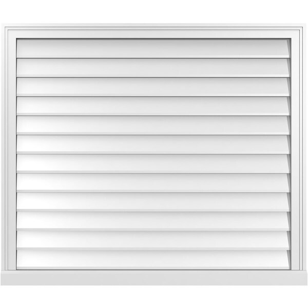 Ekena Millwork Vertical Surface Mount PVC Gable Vent w/ 2"W x 2"H , Brickmould Sill Frame, 42"W x 36"H - GVPVE42X3603SN