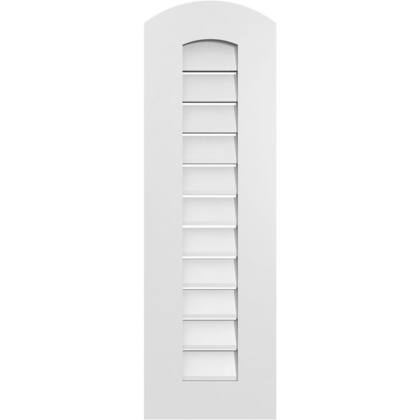 Ekena Millwork Arch Top Surface Mount PVC Gable Vent: Non-Functional, w/ 3-1/2"W x 1"P Standard Frame, 12"W x 36"H - GVPAR12X3601SN