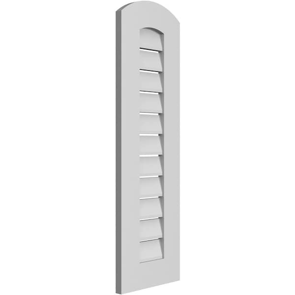 Ekena Millwork Arch Top Surface Mount PVC Gable Vent: Non-Functional, w/ 3-1/2"W x 1"P Standard Frame, 12"W x 36"H - GVPAR12X3601SN