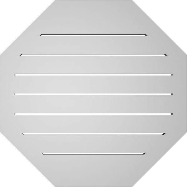 Ekena Millwork Octagonal Surface Mount PVC Gable Vent: Functional, w/ 2"W x 1-1/2"P Brickmould Frame, 26"W x 26"H - GVPOC26X2602SF
