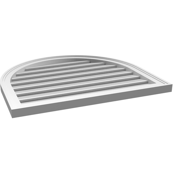 Ekena Millwork Round Top Surface Mount PVC Gable Vent: Functional, w/ 2"W x 1-1/2"P Brickmould Frame, 30"W x 26"H - GVPRT30X2602SF