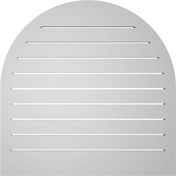 Ekena Millwork Round Top Surface Mount PVC Gable Vent: Functional, w/ 2"W x 2"P Brickmould Sill Frame, 32"W x 32"H - GVPRT32X3203SF