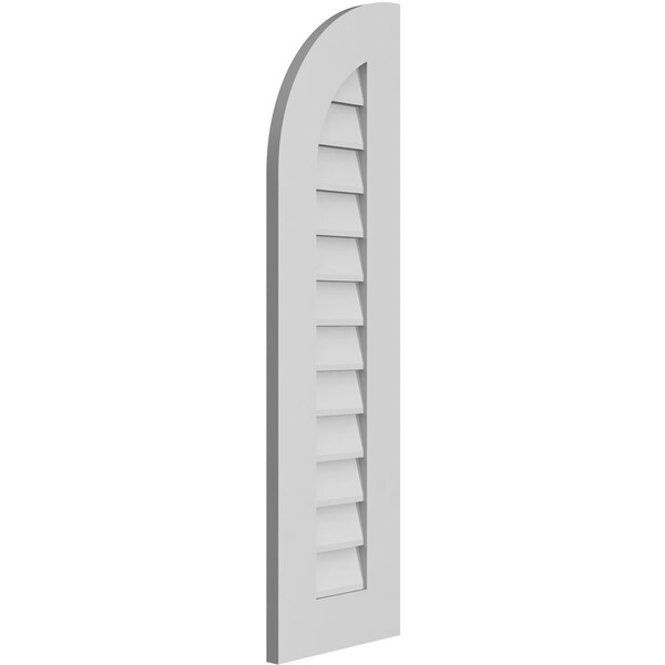 Ekena Millwork Quarter Round Top Left Surface Mount PVC Gable Vent w/ 3-1/2"W x 1"P Standard Frame, 12"W x 42"H - GVPQL12X4201SN