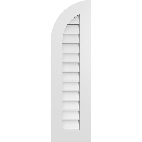 Ekena Millwork Quarter Round Top Left Surface Mount PVC Gable Vent w/ 3-1/2"W x 1"P Standard Frame, 12"W x 42"H - GVPQL12X4201SN