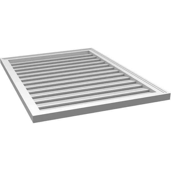 Ekena Millwork Vertical Surface Mount PVC Gable Vent: Functional, w/ 2"W x 1-1/2"P Brickmould Frame, 30"W x 40"H - GVPVE30X4002SF