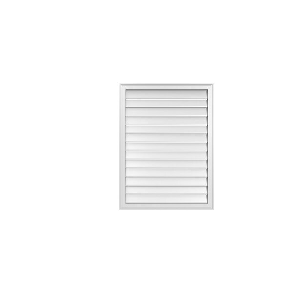 Ekena Millwork Vertical Surface Mount PVC Gable Vent: Functional, w/ 2"W x 1-1/2"P Brickmould Frame, 30"W x 40"H - GVPVE30X4002SF