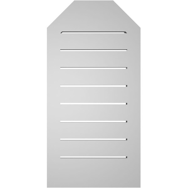 Ekena Millwork Octagonal Top Surface Mount PVC Gable Vent w/ 2"W x 2"P Brickmould Sill Frame, 14"W x 28"H - GVPOT14X2803SF