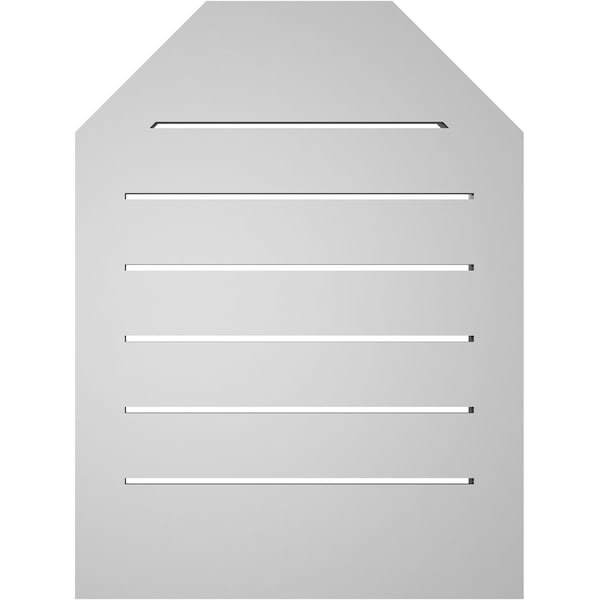 Ekena Millwork Octagonal Top Surface Mount PVC Gable Vent w/ 2"W x 1-1/2"P Brickmould Frame, 18"W x 24"H - GVPOT18X2402SF