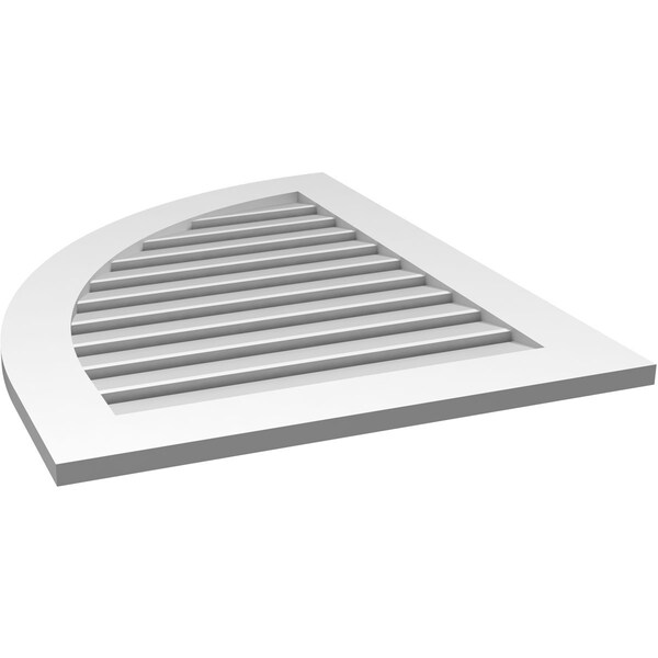 Ekena Millwork Quarter Round Top Left Surface Mount PVC Gable Vent w/ 3-1/2"W x 1"P Standard Frame, 28"W x 36"H - GVPQL28X3601SF