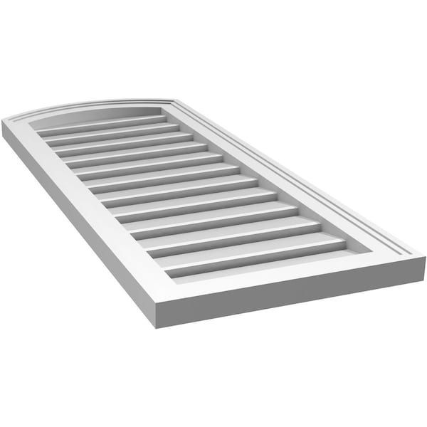Ekena Millwork Arch Top Surface Mount PVC Gable Vent: Non-Functional, w/2"W x 1-1/2"P Brickmould Frame, 16"W x 36"H - GVPAR16X3602SN