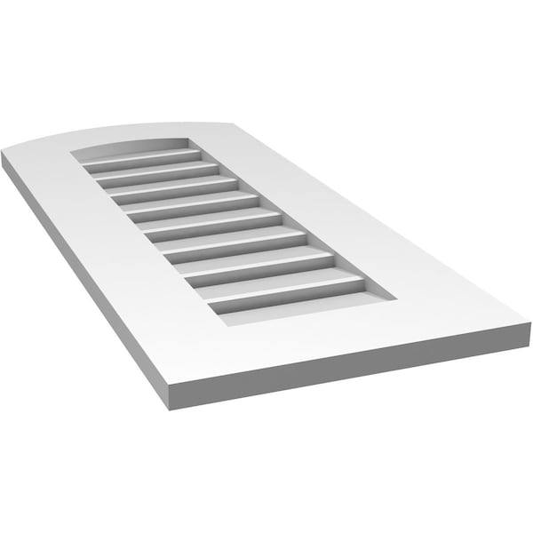 Ekena Millwork Arch Top Surface Mount PVC Gable Vent: Non-Functional, w/ 3-1/2"W x 1"P Standard Frame, 14"W x 30"H - GVPAR14X3001SN