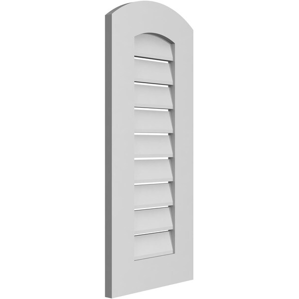 Ekena Millwork Arch Top Surface Mount PVC Gable Vent: Non-Functional, w/ 3-1/2"W x 1"P Standard Frame, 14"W x 30"H - GVPAR14X3001SN