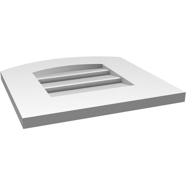 Ekena Millwork Arch Top Surface Mount PVC Gable Vent: Non-Functional, w/ 3-1/2"W x 1"P Standard Frame, 14"W x 42"H - GVPAR14X4201SN