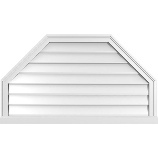Ekena Millwork Octagonal Top Surface Mount PVC Gable Vent w/ 2"W x 2"P Brickmould Sill Frame, 42"W x 24"H - GVPOT42X2403SN