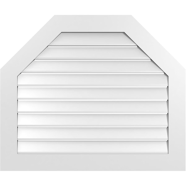 Ekena Millwork Octagonal Top Surface Mount PVC Gable Vent: Functional, w/ 3-1/2"W x 1"P Standard Frame, 38"W x 32"H - GVPOT38X3201SF