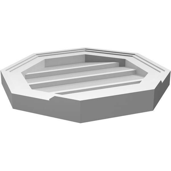 Ekena Millwork Octagonal Surface Mount PVC Gable Vent w/ 2"W x 2"P Brickmould Sill Frame, 16"W x 16"H - GVPOC16X1603SN