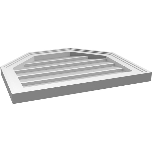 Ekena Millwork Octagonal Top Surface Mount PVC Gable Vent w/ 2"W x 1-1/2"P Brickmould Frame, 22"W x 18"H - GVPOT22X1802SN