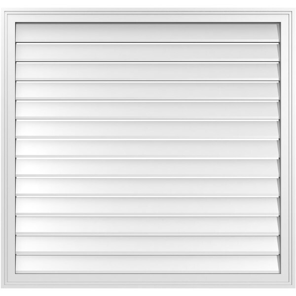 Ekena Millwork Vertical Surface Mount PVC Gable Vent: Functional, w/ 2"W x 1-1/2"P Brickmould Frame, 42"W x 40"H - GVPVE42X4002SF