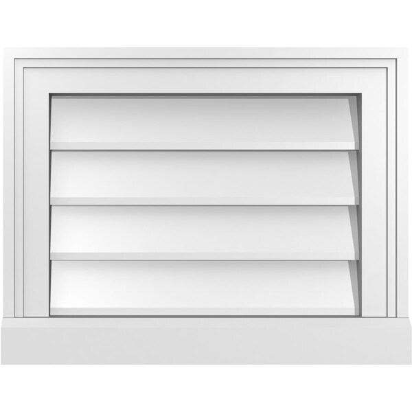 Ekena Millwork Vertical Surface Mount PVC Gable Vent w/ 2"W x 2"H , Brickmould Sill Frame, 18"W x 14"H - GVPVE18X1403SN