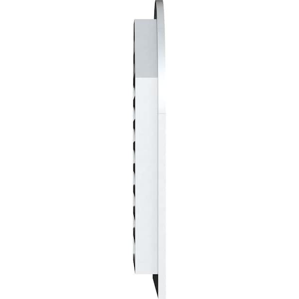 Ekena Millwork Round Top Gable Vent Functional, PVC Gable Vent w/ 1" x 4" Flat Trim Frame, 16"W x 34"H - GVPRT16X3401FUN