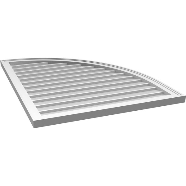 Ekena Millwork Quarter Round Top Right Surface Mount PVC Gable Vent w/ 2"W x 1-1/2"P Brickmould Frame, 32"W x 40"H - GVPQR32X4002SN