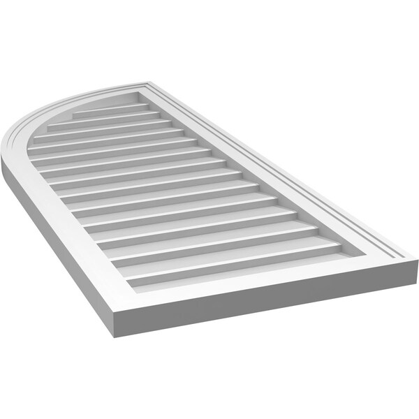 Ekena Millwork Quarter Round Top Left Surface Mount PVC Gable Vent w/ 2"W x 1-1/2"P Brickmould Frame, 18"W x 42"H - GVPQL18X4202SN