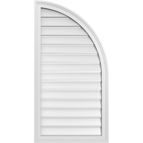 Ekena Millwork Quarter Round Top Right Surface Mount PVC Gable Vent w/ 2"W x 2"P Brickmould Sill Frame, 22"W x 42"H - GVPQR22X4203SF