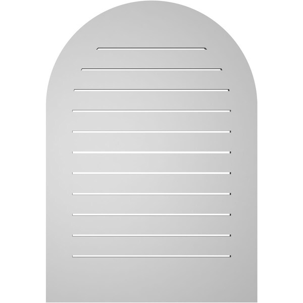 Ekena Millwork Round Top Surface Mount PVC Gable Vent: Functional, w/ 3-1/2"W x 1"P Standard Frame, 28"W x 40"H - GVPRT28X4001SF