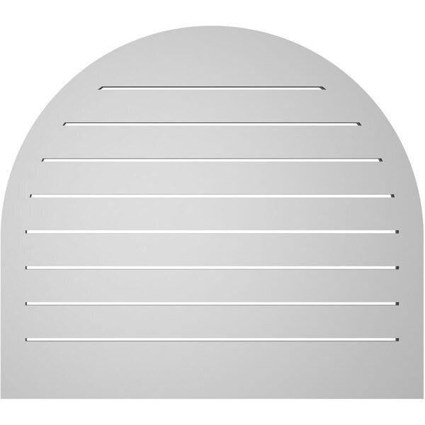 Ekena Millwork Round Top Surface Mount PVC Gable Vent: Functional, w/ 2"W x 1-1/2"P Brickmould Frame, 34"W x 30"H - GVPRT34X3002SF