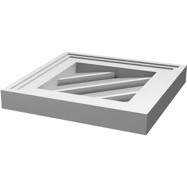 Ekena Millwork Diamond Surface Mount PVC Gable Vent: Non-Functional, w/ 3-1/2"W x 1"P Standard Frame, 42"W x 42"H - GVPDI42X4201SN
