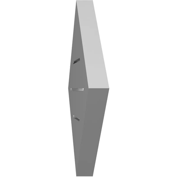 Ekena Millwork Diamond Surface Mount PVC Gable Vent: Non-Functional, w/ 3-1/2"W x 1"P Standard Frame, 42"W x 42"H - GVPDI42X4201SN
