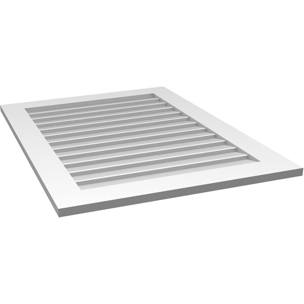 Ekena Millwork Vertical Surface Mount PVC Gable Vent: Non-Functional, w/3-1/2"W x 1"H, Standard Frame, 30"W x 40"H - GVPVE30X4001SN