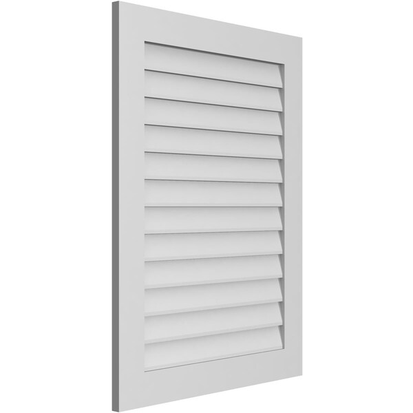 Ekena Millwork Vertical Surface Mount PVC Gable Vent: Non-Functional, w/3-1/2"W x 1"H, Standard Frame, 30"W x 40"H - GVPVE30X4001SN