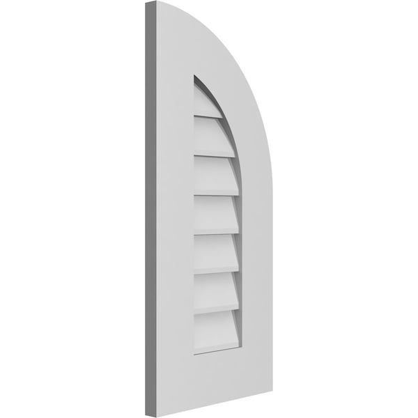 Ekena Millwork Quarter Round Top Right Surface Mount PVC Gable Vent w/ 3-1/2"W x 1"P Standard Frame, 12"W x 26"H - GVPQR12X2601SN