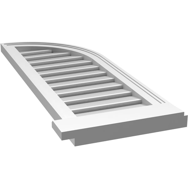 Ekena Millwork Quarter Round Top Right Surface Mount PVC Gable Vent w/ 2"W x 2"P Brickmould Sill Frame, 14"W x 38"H - GVPQR14X3803SF