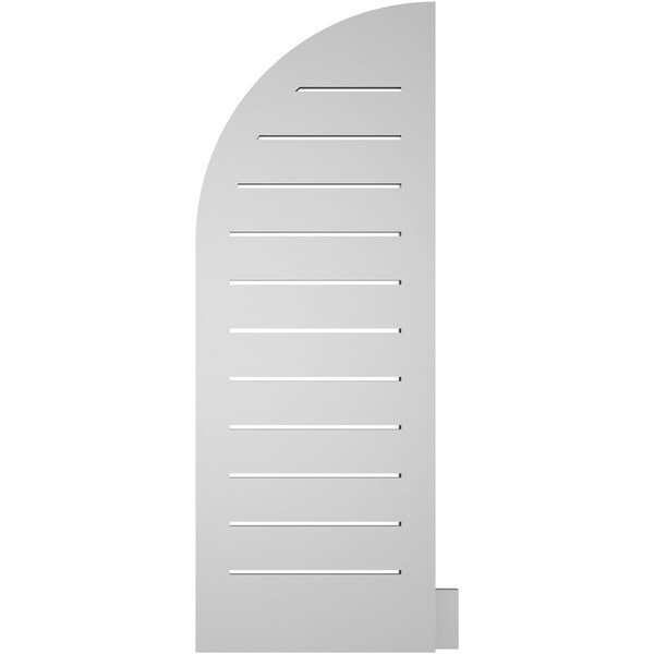 Ekena Millwork Quarter Round Top Right Surface Mount PVC Gable Vent w/ 2"W x 2"P Brickmould Sill Frame, 14"W x 38"H - GVPQR14X3803SF