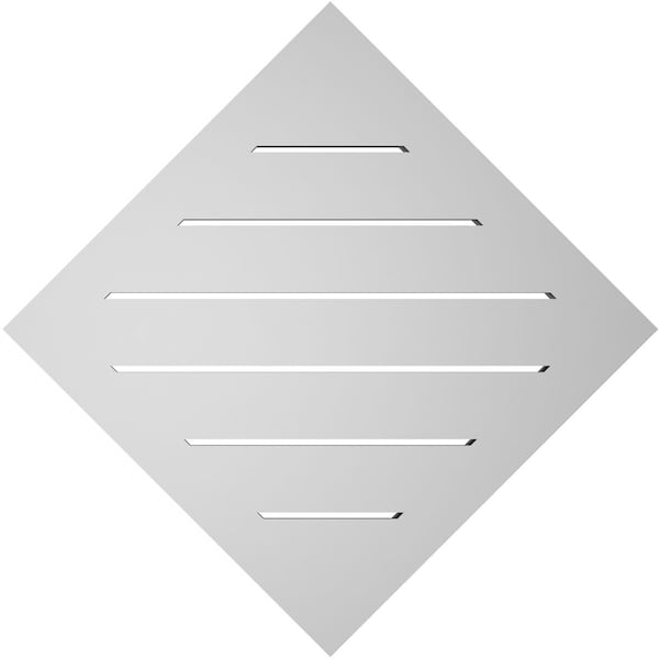 Ekena Millwork Diamond Surface Mount PVC Gable Vent: Non-Functional, w/ 2"W x 1-1/2"P Brickmould Frame, 24"W x 24"H - GVPDI24X2402SN
