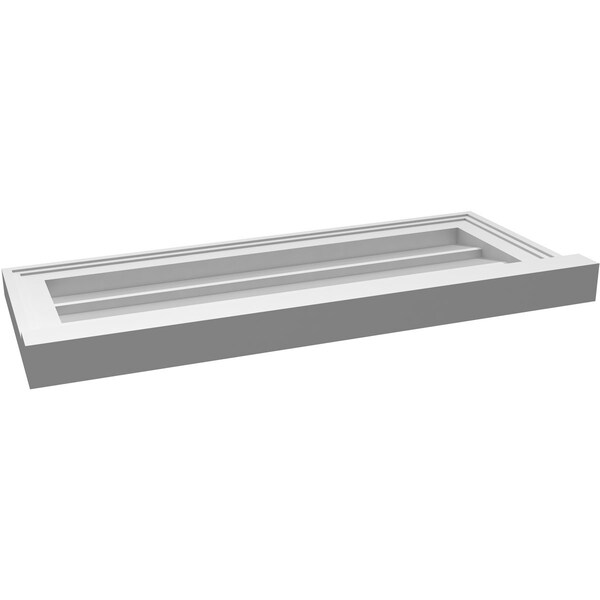 Ekena Millwork Vertical Surface Mount PVC Gable Vent w/ 2"W x 2"H , Brickmould Sill Frame, 28"W x 12"H - GVPVE28X1203SN