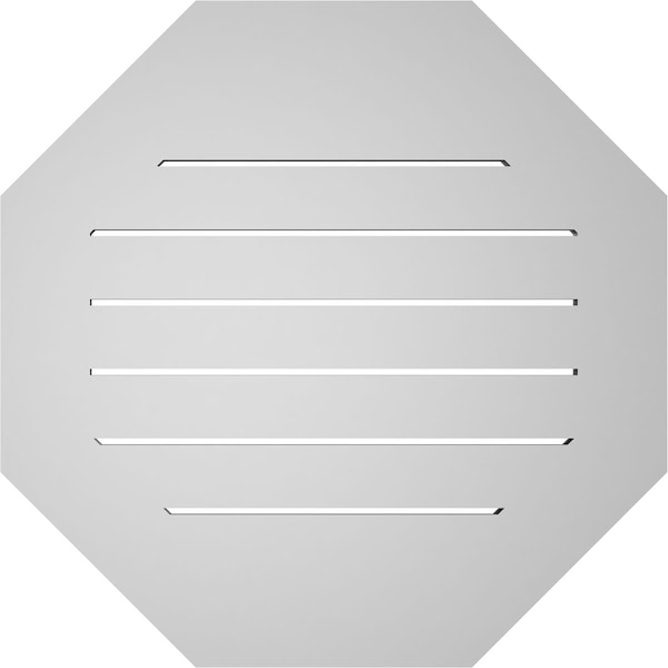 Ekena Millwork Octagonal Surface Mount PVC Gable Vent: Functional, w/ 3-1/2"W x 1"P Standard Frame, 26"W x 26"H - GVPOC26X2601SF