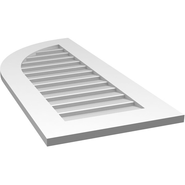 Ekena Millwork Quarter Round Top Left Surface Mount PVC Gable Vent w/ 3-1/2"W x 1"P Standard Frame, 18"W x 40"H - GVPQL18X4001SN