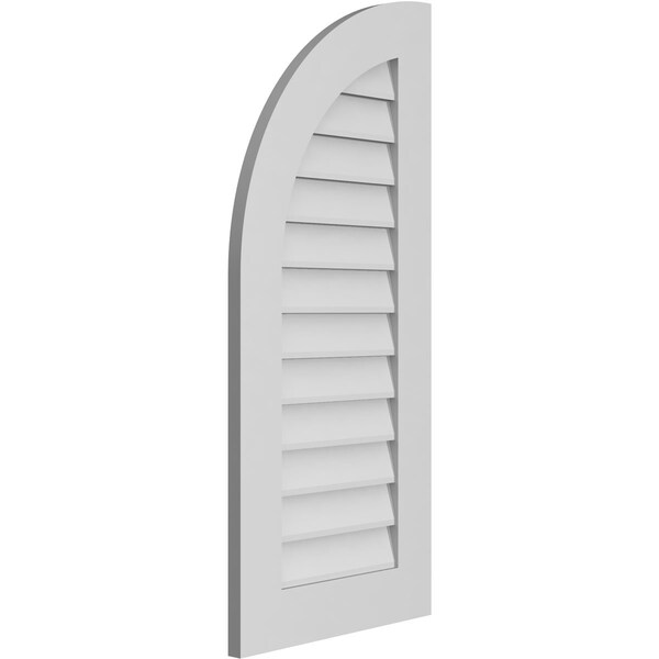 Ekena Millwork Quarter Round Top Left Surface Mount PVC Gable Vent w/ 3-1/2"W x 1"P Standard Frame, 18"W x 40"H - GVPQL18X4001SN