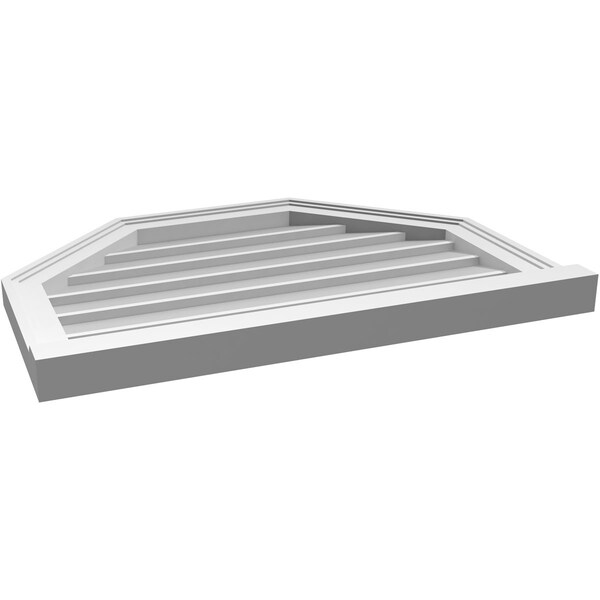 Ekena Millwork Octagonal Top Surface Mount PVC Gable Vent w/ 2"W x 2"P Brickmould Sill Frame, 28"W x 20"H - GVPOT28X2003SN