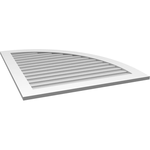 Ekena Millwork Quarter Round Top Right Surface Mount PVC Gable Vent w/ 3-1/2"W x 1"P Standard Frame, 38"W x 42"H - GVPQR38X4201SN