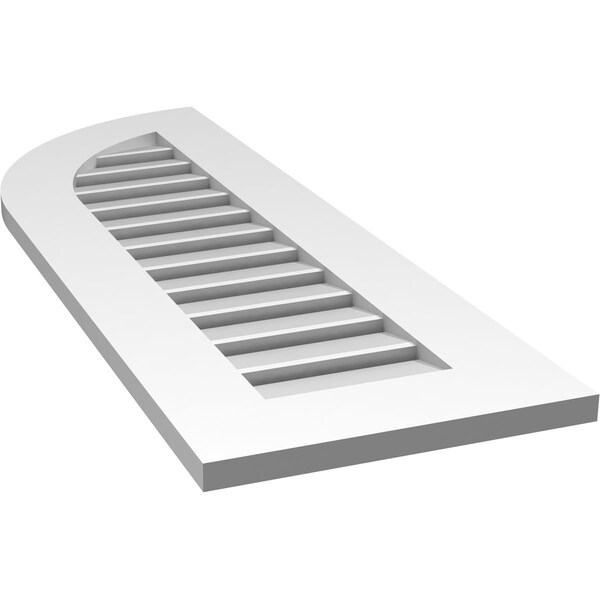 Ekena Millwork Quarter Round Top Left Surface Mount PVC Gable Vent w/ 3-1/2"W x 1"P Standard Frame, 14"W x 40"H - GVPQL14X4001SF